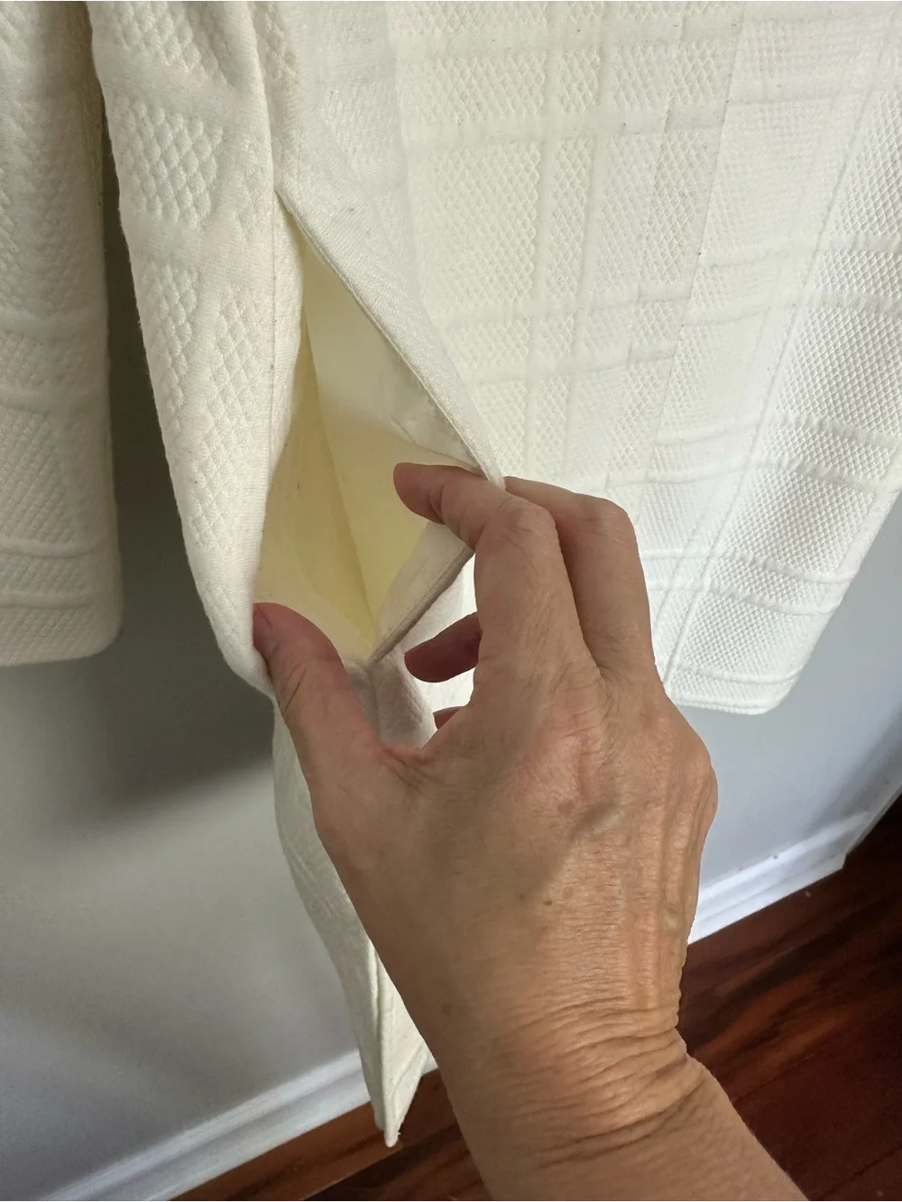 Chico's Cream Textured knit duster